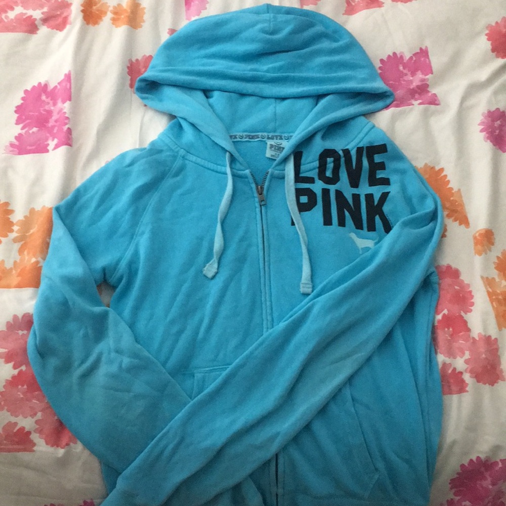 PINK light blue zip up jacket